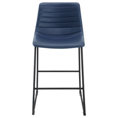 Zuni Faux Leather Upholstered Counter Chair Blue (set Of 2) - MyWaynesHome #