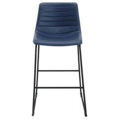 Zuni Faux Leather Upholstered Bar Chair Blue (set Of 2) - MyWaynesHome #