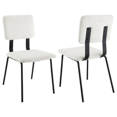 Calla Fabric Upholstered Dining Side Chair White (set Of 2) - MyWaynesHome #