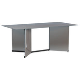 Emery 76-inch Rectangular Mirrored Dining Table Silver - MyWaynesHome #