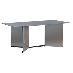 Emery 76-inch Rectangular Mirrored Dining Table Silver - MyWaynesHome #