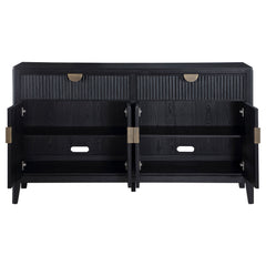 Brookmead 4-door Sideboard Buffet Storage Cabinet Black - MyWaynesHome #