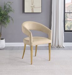 Galiano Velvet Upholstered Dining Arm Chair Beige (set Of 2) - MyWaynesHome #
