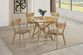 Elowen 5-piece Round Solid Wood Dining Set Light Walnut - MyWaynesHome #