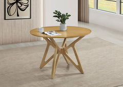 Elowen Round 42-inch Solid Wood Dining Table Light Walnut - MyWaynesHome #