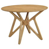 Elowen Round 42-inch Solid Wood Dining Table Light Walnut - MyWaynesHome #