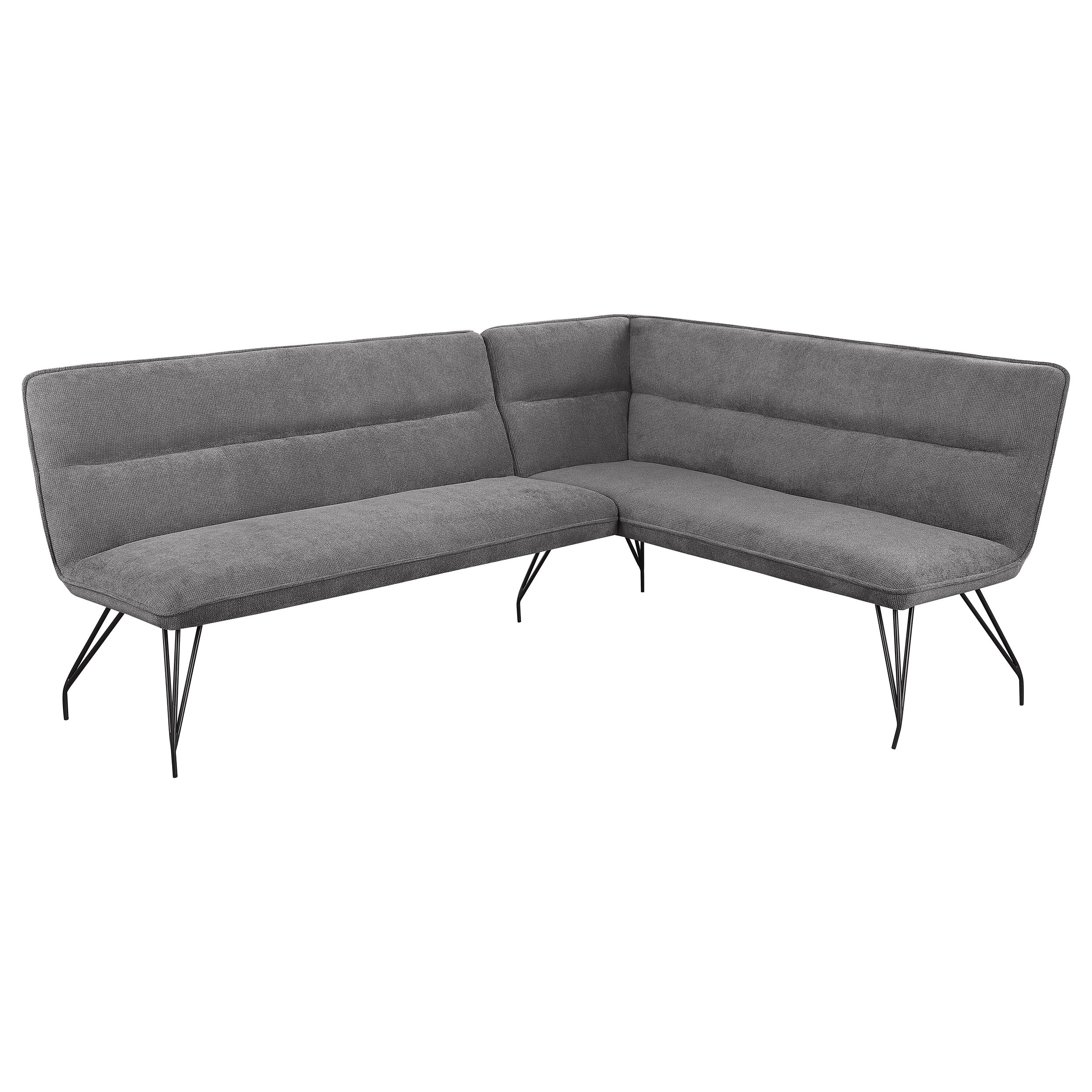 Dodson Fabric Upholstered L-shaped Nook Dining Bench Grey - MyWaynesHome #