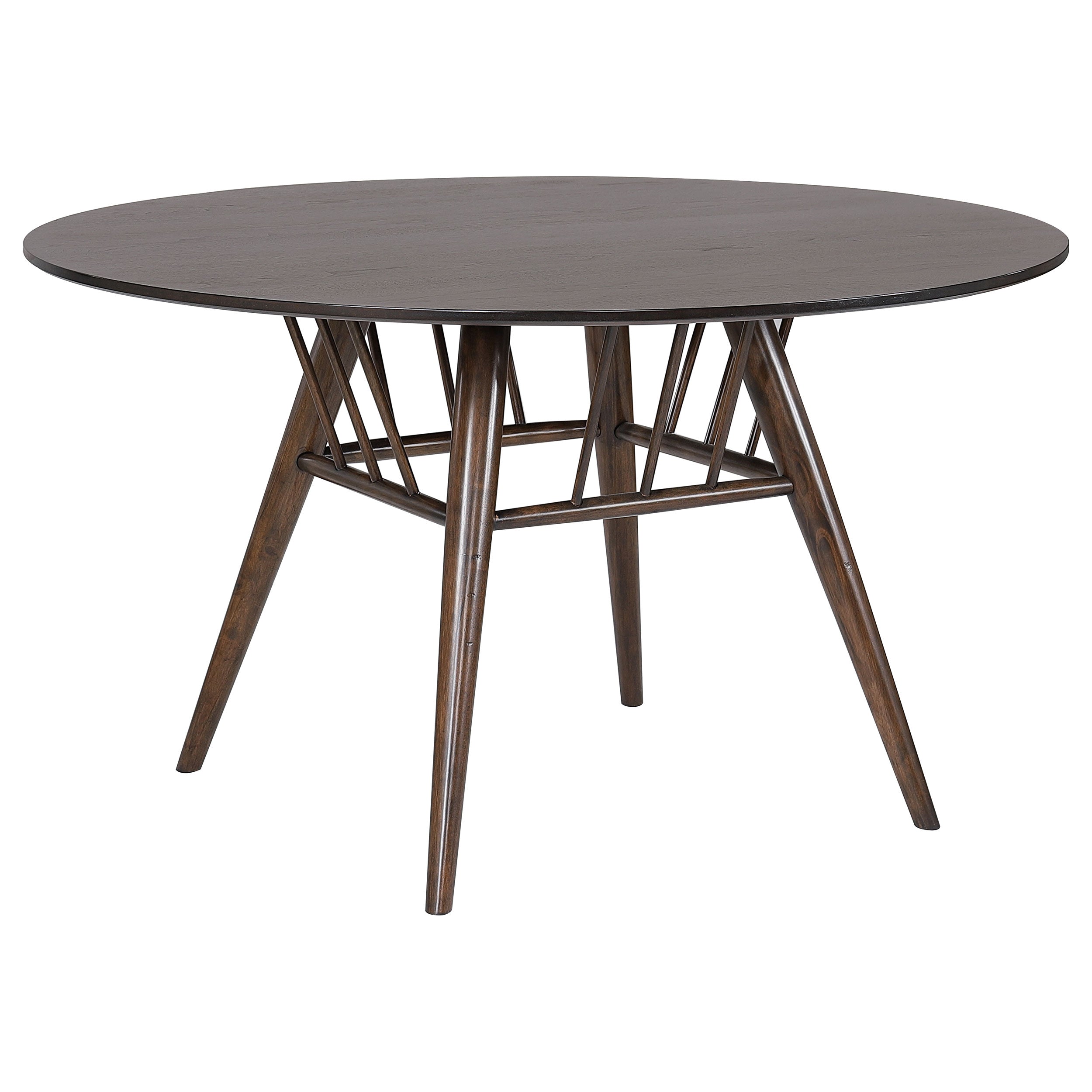 Everton Round 53-inch Wood Dining Table Dark Walnut - MyWaynesHome #
