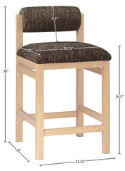 Roundhill - Fabric Counter Stool - Natural Frame
