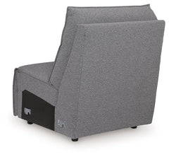 Modmax II - 8-Piece Power Reclining Sectional With LAF Press Back Power Chaise And Console - Salt And Pepper