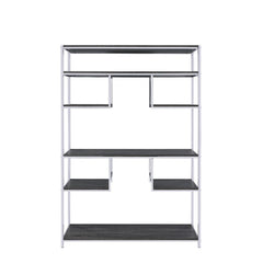Vonara - Bookshelf - Rustic Gray Oak & Chrome