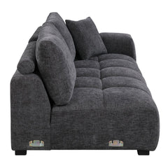 Chosen - Sectional Sofa With 6 Pillows - Gray Chenille