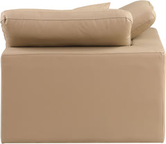 Comfy - Faux Leather Corner Chair - Tan