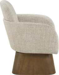 Marlowe - Linen Textured Fabric Upholstered Swivel Accent Chair - Stained Brown