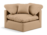 Indulge - Faux Leather Corner Chair - Tan