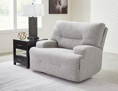 Sillón reclinable eléctrico de asiento ancho Acklen Place - Color peltre