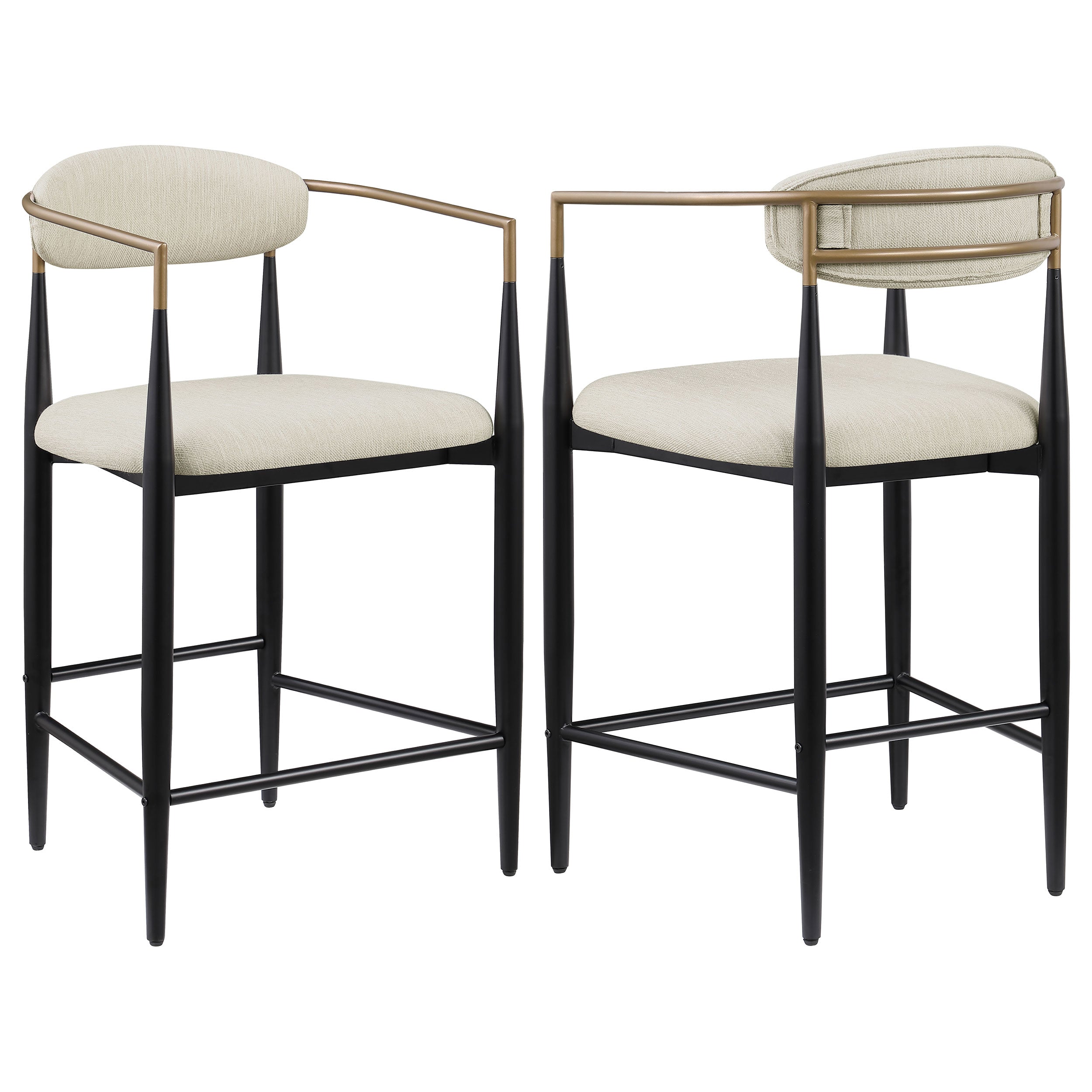 Tina Fabric Upholstered Counter Chair Beige (set Of 2) - MyWaynesHome #