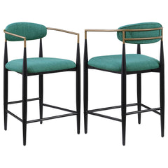 Tina Fabric Upholstered Counter Chair Green (set Of 2) - MyWaynesHome #