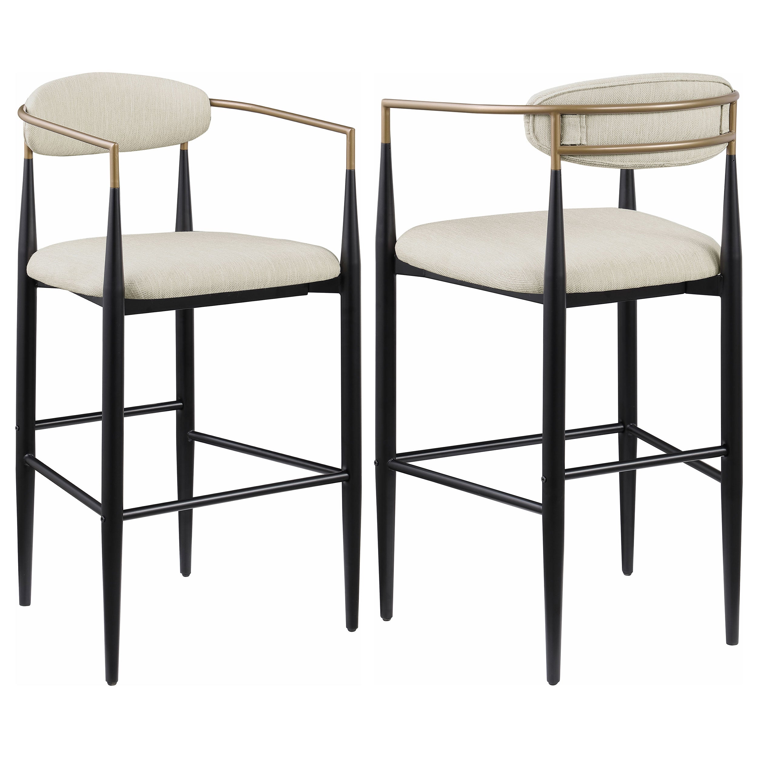 Tina Fabric Upholstered Bar Chair Beige (set Of 2) - MyWaynesHome #
