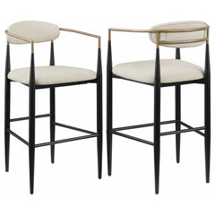 Tina Fabric Upholstered Bar Chair Beige (set Of 2) - MyWaynesHome #