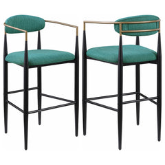 Tina Fabric Upholstered Bar Chair Green (set Of 2) - MyWaynesHome #