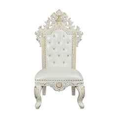 Adara - Side Chair (Set of 2) - Pearl White Synthetic Leather & Antique White