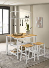 Edgeworth 3-piece Kitchen Island Counter Height Table Set White - MyWaynesHome #