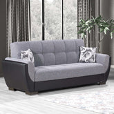 Ottomanson Armada Air - Upholstered Convertible Sofabed With Storage - Gray/Black PU Polyester