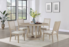 Trofello 5-piece Round Dining Table Set White Washed - MyWaynesHome #