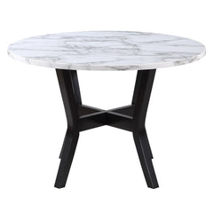 Kusa - 5 Piece Dining Set With Engineered Stone Top - Engineered Stone Top & Black