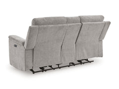 Barnsana - Dbl Power Reclining Loveseat with Console - Ash
