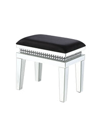Lotus - Vanity Stool - Mirrored, Faux Ice Cube Crystals
