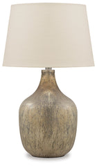 Mari - Glass Table Lamp - Gray / Gold Finish