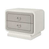 Allendale - Nightstand - Ivory & Latte High Gloss