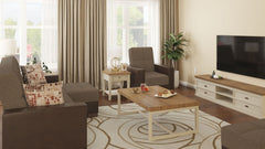 Ottomanson Armada - Upholstered Convertible Chaise Lounge With Storage - Brown PU Polyester