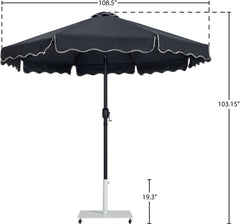 Amalfi - Aluminum Patio Umbrella - White Base / Black Pole