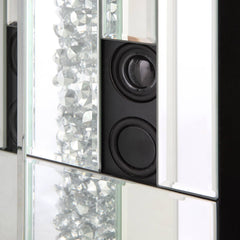 Noralie - 36"H Fireplace With Bluetooth - Mirrored & Faux Diamonds