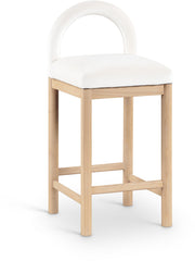 Conrad - Velvet Counter Stool With Natural Legs