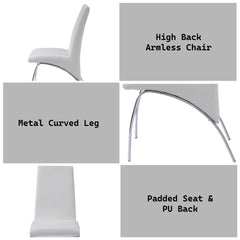 Pervis - Side Chair (Set of 2) - White Synthetic Leather & Chrome