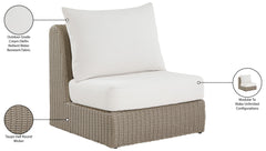 Seacrest - Olefin Water Resistant Fabric And Wicker Outdoor Patio Armless Chair
