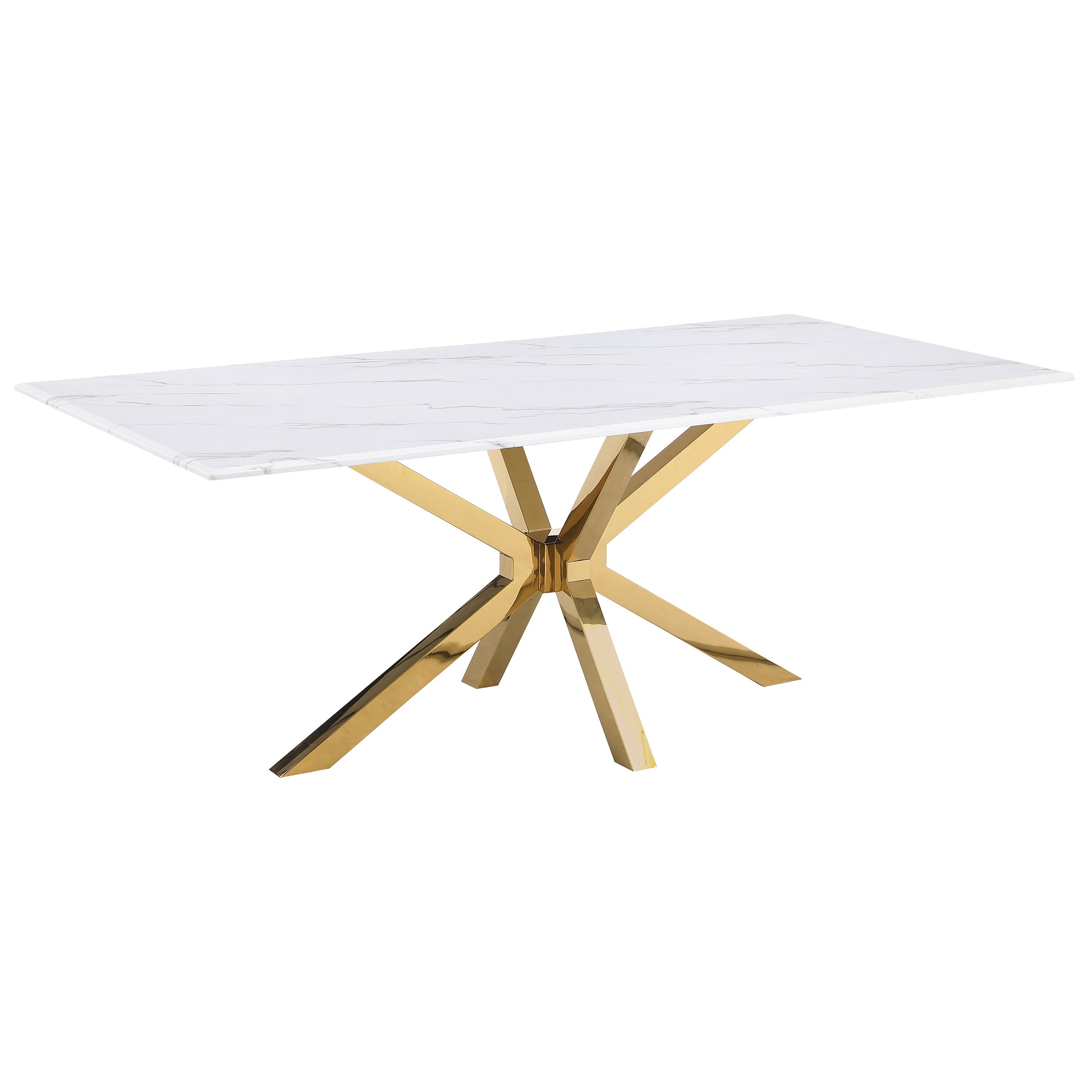 Venera Rectangular 79-inch Faux Marble Dining Table White - MyWaynesHome #