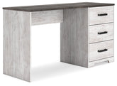Shawburn - Home Office Desk - White / Dark Charcoal Gray