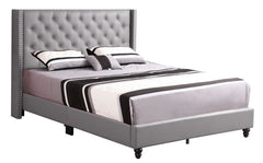 Julie - Queen Upholstered Bed - Light Gray