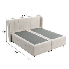 Adonia - Queen Bed With Storage - Beige