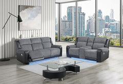 U5914 - Console Reclining Loveseat And Recliner Sofa - Black / Gray