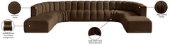 Arc - Velvet 10 Piece Modular Sofa - Brown