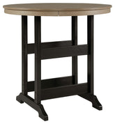 Fairen Trail - Round Bar Table w/Umb OPT - Black / Driftwood