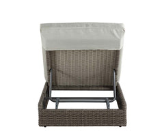 Salena - 8" Patio Sun Lounge - Beige Fabric & Gray
