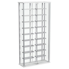 Montara Tempered Glass Wine Storage Led Curio Cabinet Chrome - MyWaynesHome #