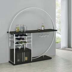 Risley 2-door Circular Led Home Bar Cabinet Dark Charcoal - MyWaynesHome #